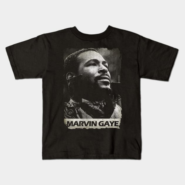 Marvin Gaye - Vintage In Frame Kids T-Shirt by WHITE ANGEL STUDIO